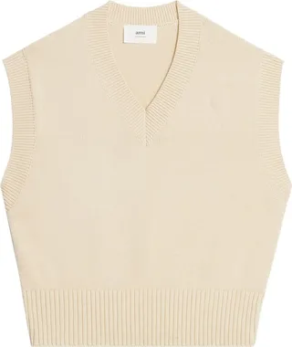 V-neck knit vest