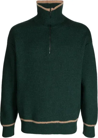 Half-Zip Fastening Wool Jumper