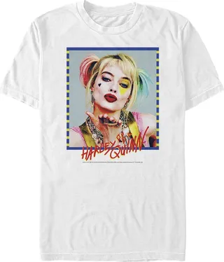 Men's Birds of Prey Harley Quinn Blowing Kiss T-Shirt - White - Medium