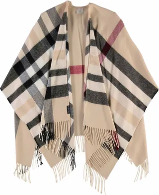 Fraas Women's Fraas Plaid Ruana Wrap with Fringe-Trim