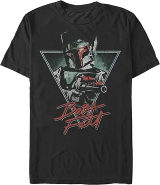 Men's Star Wars Artistic Boba Fett T-Shirt - Black - 3X Large