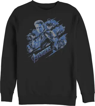 Men's Marvel Avengers: Endgame Smokey Captain America Sweatshirt - Black - 2X Large