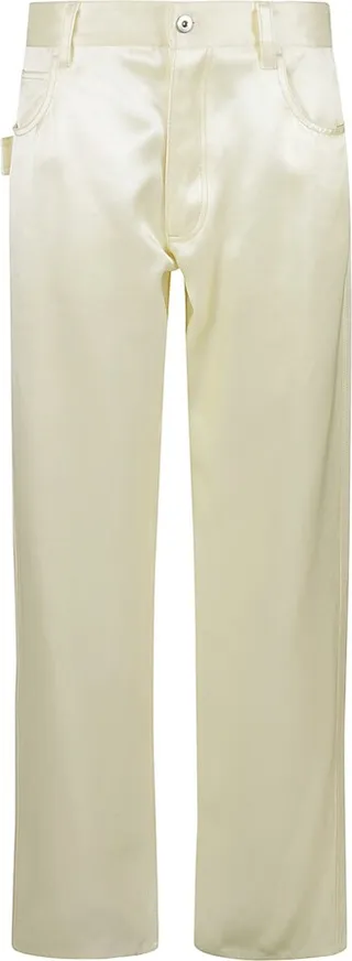 5 Pockets Straight-leg Shiny Trousers
