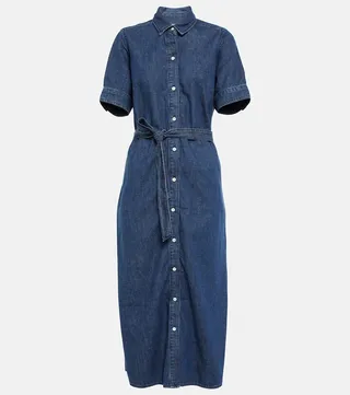 Tie-waist shirt dress