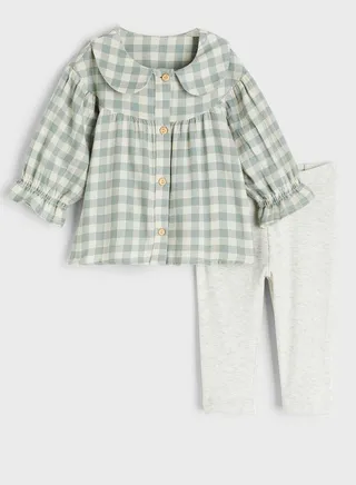 Kids Checks Top & Pants Set