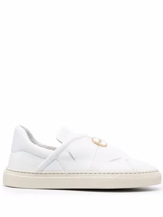 Button-Embossed Slip-On Sneakers