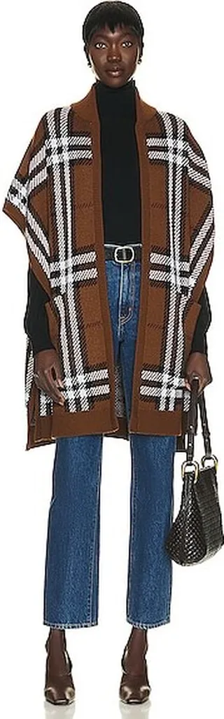Burberry Check Cape in Brown