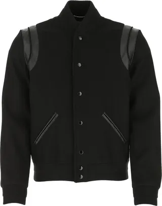 Saint Laurent Buttoned Long-Sleeved Bomber Jacket