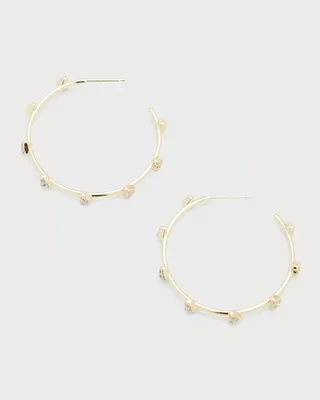 Haven Crystal Heart Hoop Earrings