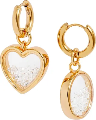 Mismatched Drop Huggie Hoop Earrings