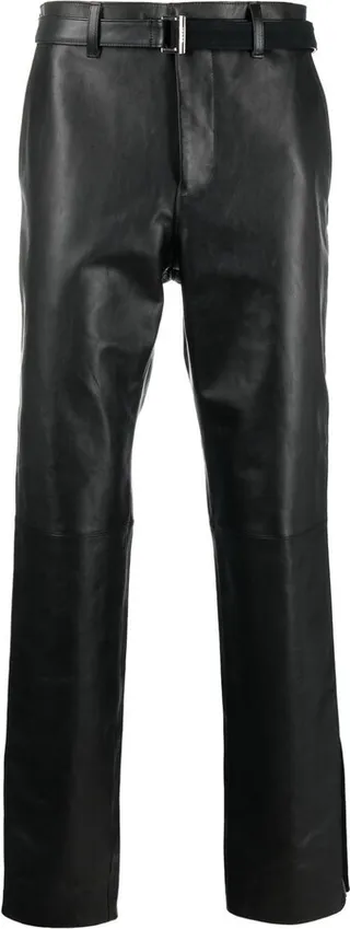 Straight-Leg Leather Trousers