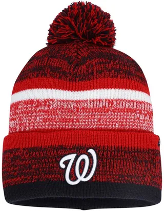 Men's Red Washington Nationals Northward Cuffed Knit Hat with Pom