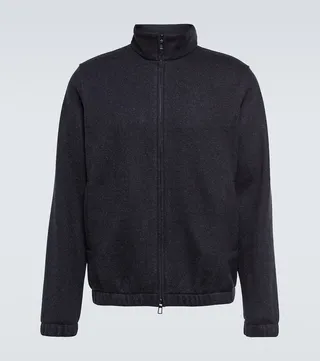 Cashmere zip-up sweater
