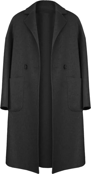 Belle & Bloom - Publisher Double-Breasted Wool Blend Coat - Black