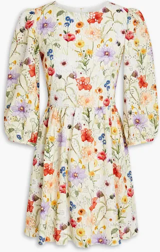 Bia floral-print broderie anglaise cotton mini dress
