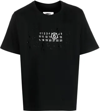 number-motif cotton T-shirt