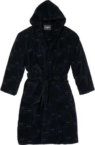 Monogram-Pattern Fleece Bathrobe