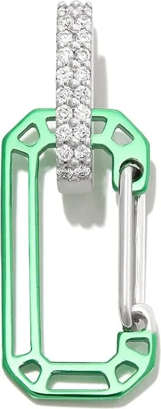 18kt White Gold Carabiner Diamond Earring