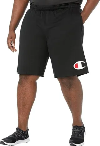 Champion Big Tall Powerblend 10 Graphic Shorts (Black) Men's Clothing