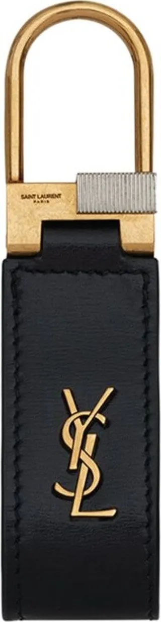 Saint Laurent Leather Monogram Keychain