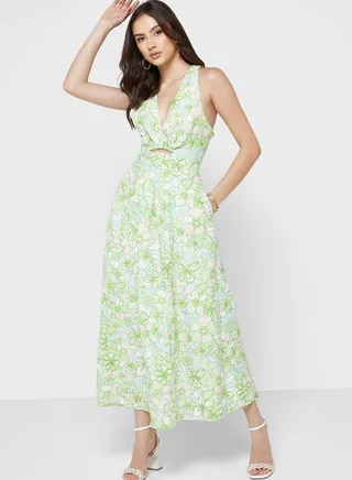 Halter Neck Tiered Dress