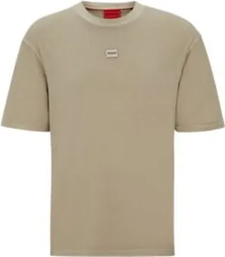 Cotton-jersey relaxed-fit T-shirt with logo patch