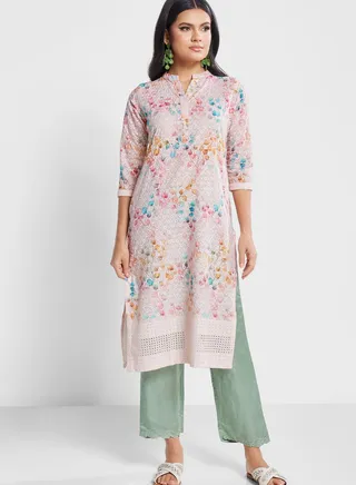 Printed Embroidered Kurti