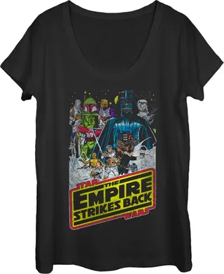 Women's Star Wars Empire Strikes Back Scoop Neck - Black - Medium