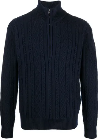Cable-Knit Half-Zip Jumper