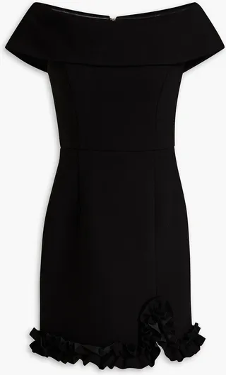 Amina ruffled crepe mini dress