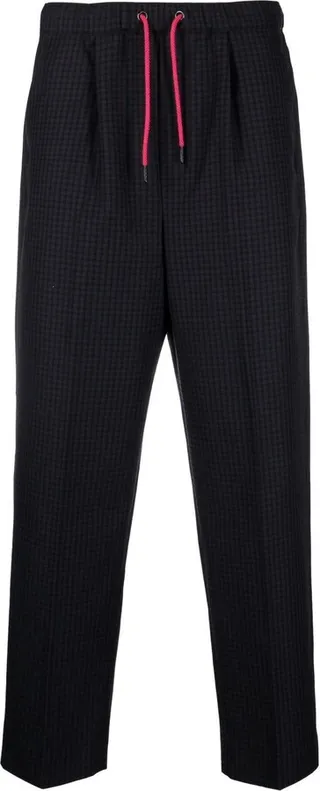 Contrast-Trim Straight-Leg Trousers