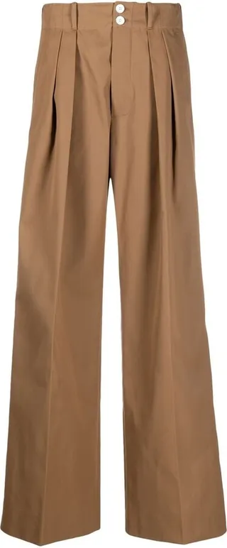 Pleated High-Waisted Trousers
