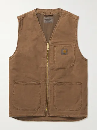 Arbor Logo-Appliquéd Organic Cotton-Canvas Gilet