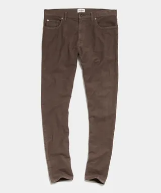 Slim Fit 5-Pocket Italian Moleskin Pant in Dark Hickory