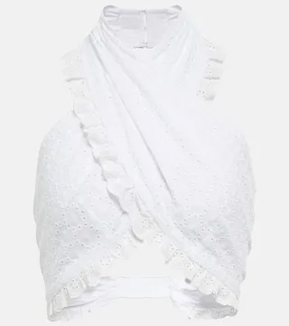 Leanna halterneck cotton crop top