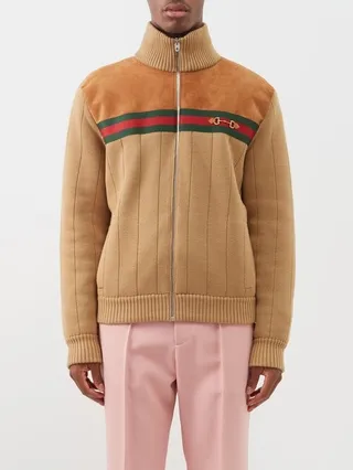 Horsebit Web-stripe Wool Bomber Jacket