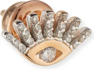 Protect Me 14K Rose Gold & Diamond Evil Eye Stud Earring