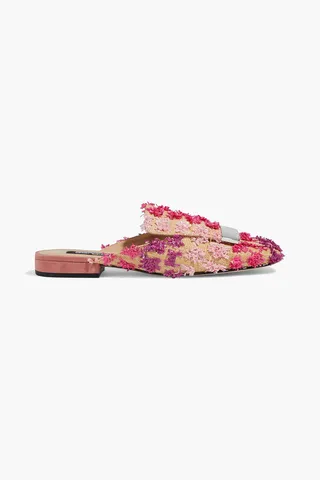 Sr1 Embellished Raffia Slippers