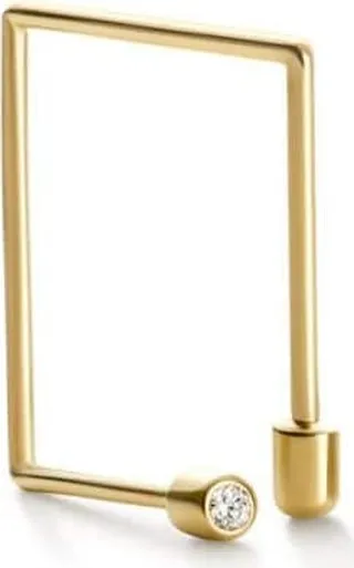 18kt yellow gold Twist Square 02 diamond single earring