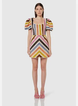 Striped Puff Sleeve Dress