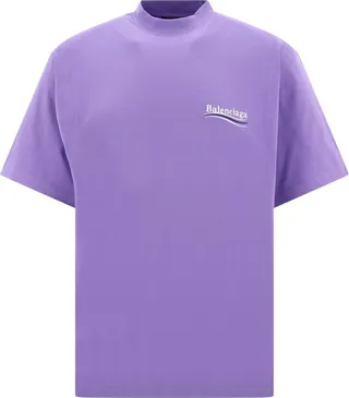 Balenciaga Logo Embroidered Crewneck T-Shirt