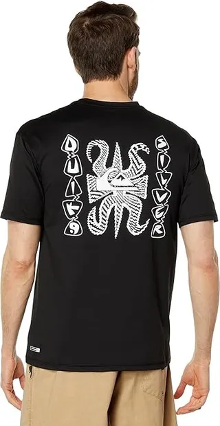 Quiksilver Mix Session Short Sleeve Surf Tee (Black) Men's Swimwear