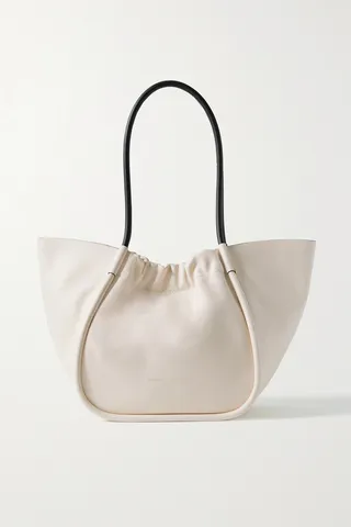 Proenza Schouler - Ruched Large Two-tone Leather Tote - Off-white