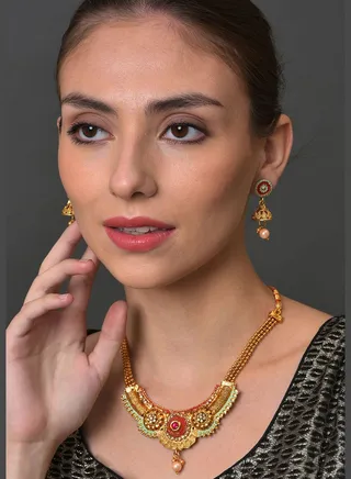 Meenakari Gold Plated Necklace Set