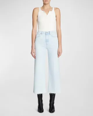 Wide-Leg Cropped Comfort Stretch Jeans