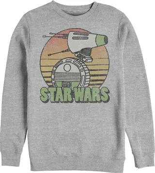 Men's Star Wars: The Rise of Skywalker Retro D-0 Sunset Sweatshirt - Athletic Heather - Medium