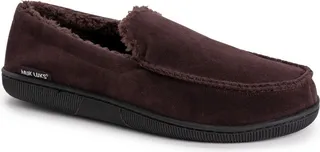 MUK LUKS Men's Faux Suede Slippers-Camel L