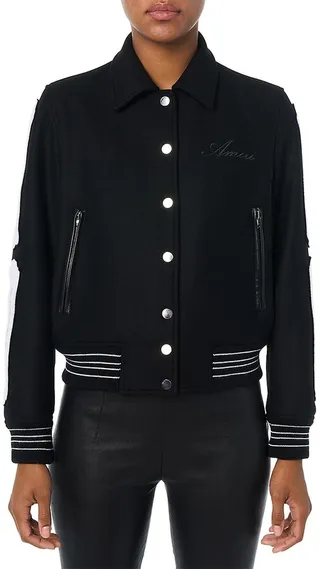 Patch & Logo-Embroidered Bomber Jacket