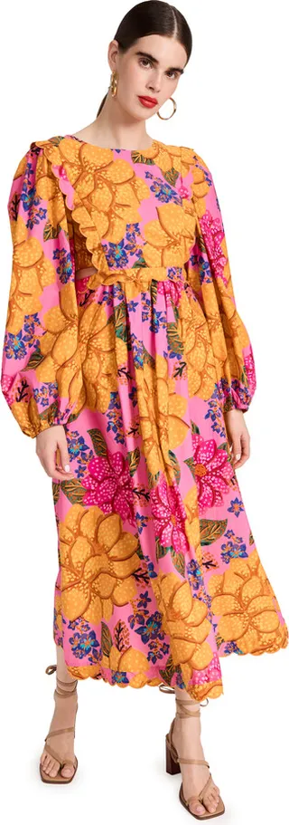 FARM Rio Flowers Garden Midi Dress