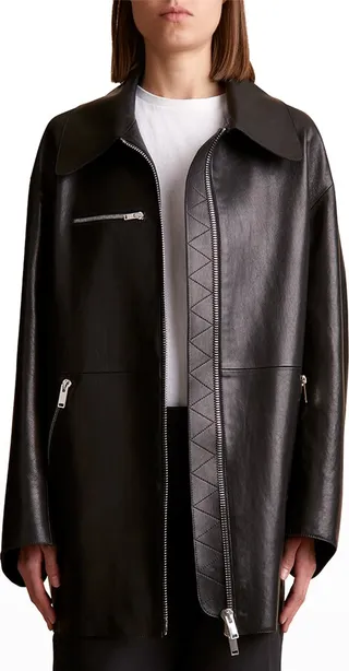 Gellar Collared Leather Jacket